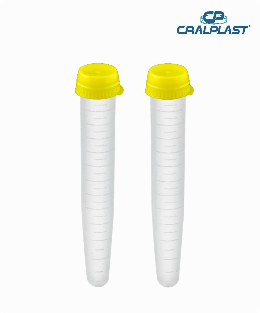 Tubo cônico PP 12mL com tampa amarela